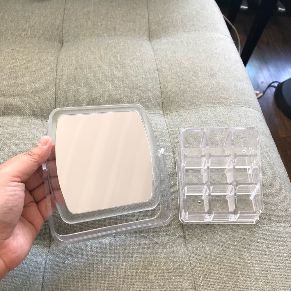 Make up Lipstick organizer mirror